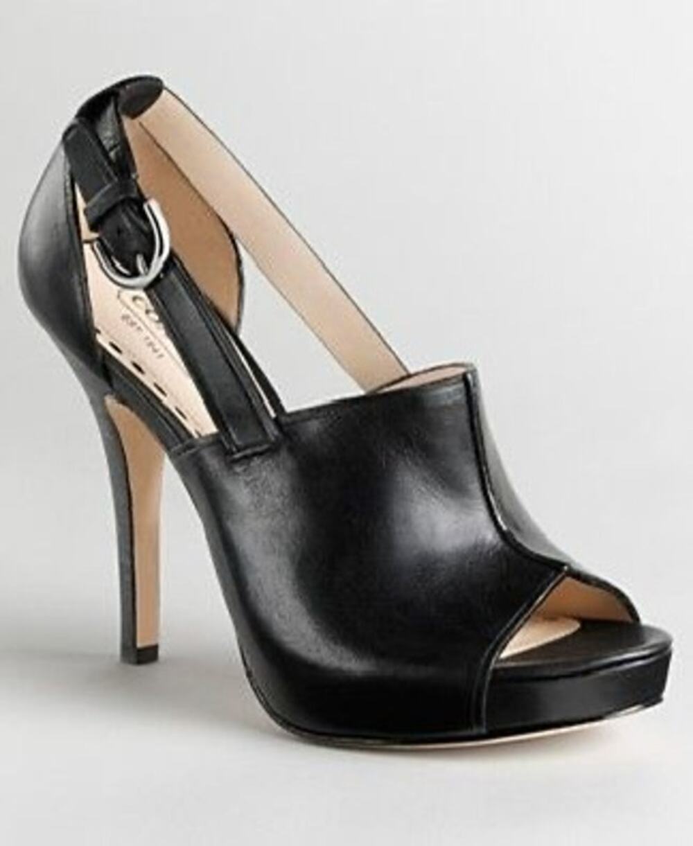 Coach Ashton Peep Toe Slingback Heels Black Size 7B